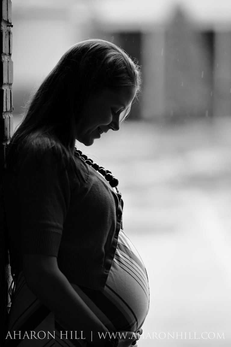 Rain Maternity Portrait Session